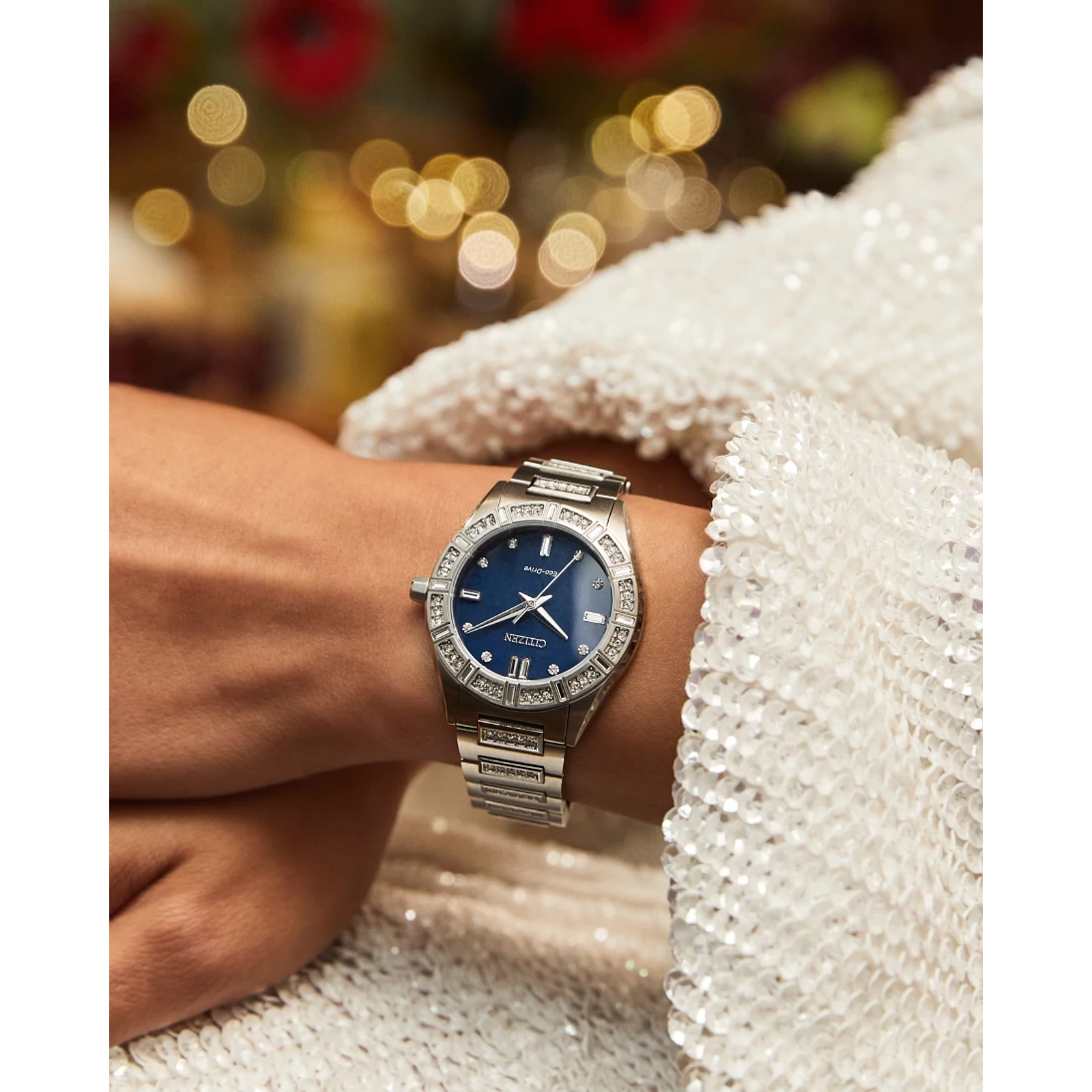 Reloj Citizen Azul Silhouette Cristales EM1020-57L | Elegancia relojería